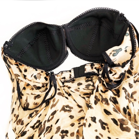 NWOT! 100% Silk Leopard Print Bra Cami Size 36B - Picture 4 of 6